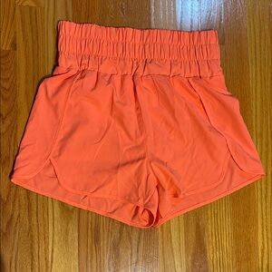 Women's Orange High-Waisted Shorts